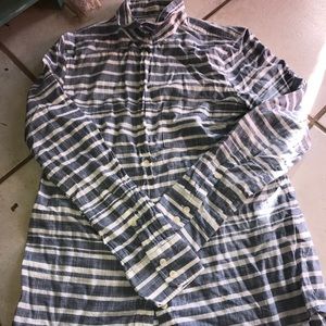 J Crew Perfect Fit Button Up Striped Shirt